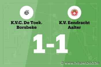 Monday Ajayi redt punt voor DT Borsbeke C tegen Eendracht Aalter