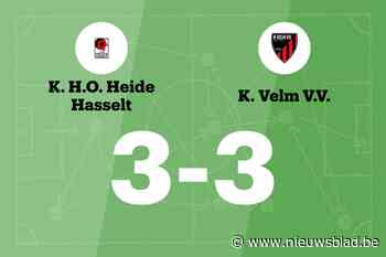 HO Heide sleept gelijkspel uit de brand in de thuiswedstrijd tegen Velm