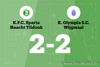 Sparta Haacht Tildonk speelt gelijk in thuiswedstrijd tegen Olympia Wijgmaal B