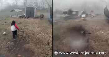 Security Cam Catches Boy Struggling to Save His Dog in Middle of Vicious Storm, Seconds Later It's All Gone