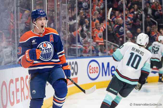 Nugent-Hopkins nets hat trick as Oilers beat Kraken 5-4