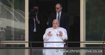 Pope Francis makes his first public appearance following month-long health scare