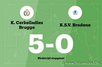 Match tussen Cerkelladies Brugge B en SV Bredene C stopgezet