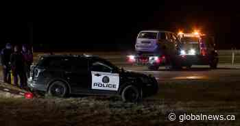 Calgary police officer hurt after cruiser rear-ended by alleged drunk driver on Stoney Trail