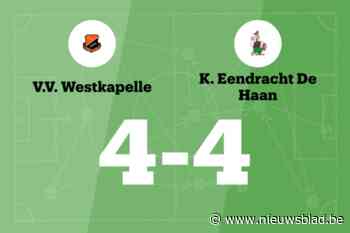 VV Westkapelle speelt gelijk in thuiswedstrijd tegen Eendracht De Haan