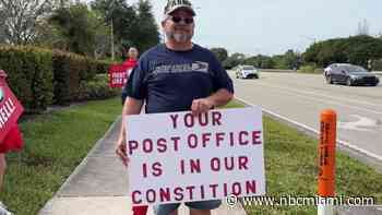 USPS workers rally in Miramar to protest President Trump's push to privatize agency 