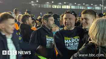 Crowds greet footballers after 178-mile MND march