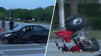 ATV left upside down on roadway after crash in Sunrise