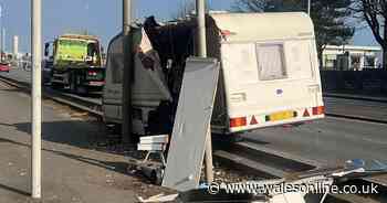 Live updates as caravan crash sees one lane closed 'for some time' in Mumbles Road in Swansea