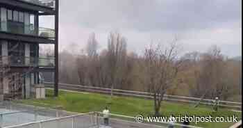 Man arrested after huge fire at block of flats