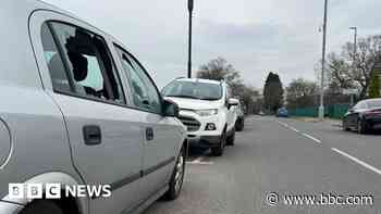 Slingshots found after cars and buildings targeted