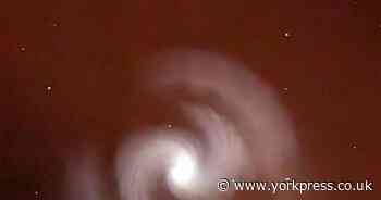 Spiral in the sky likely to be from SpaceX launch