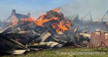 Fire service tackle huge blaze until midnight at East Yorkshire farm