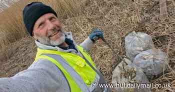 Bags of rubbish collected by 'litter heroes' in Brough