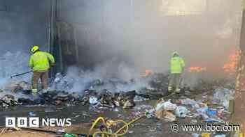 Firefighters tackle recycling centre blaze
