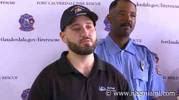 Man struck by boat in Fort Lauderdale reunites with firefighters who rescued him