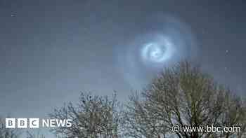 Glowing spiral captured over the East Midlands