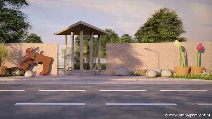 Extra Efteling-sausje voor Kaatsheuvel met reuzenbloempotten langs de weg