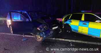 Driver 'falls asleep and ploughs into back of a police car' on motorway