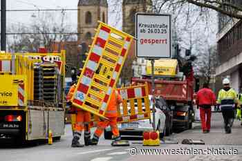 Sperrung der Kreuzstraße in Bielefeld angelaufen