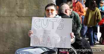 Disabled campaigners rally in Newcastle in protest over Rachel Reeves' welfare cuts