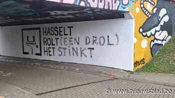 De saga van de Hasseltse streetart blijft duren, kladderaar verfde er extra tekst bij: ‘Hasselt rolt (een drol)’