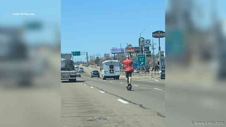 'Like, I mean, an actual scooter': Man seen riding electric scooter on Texas interstate