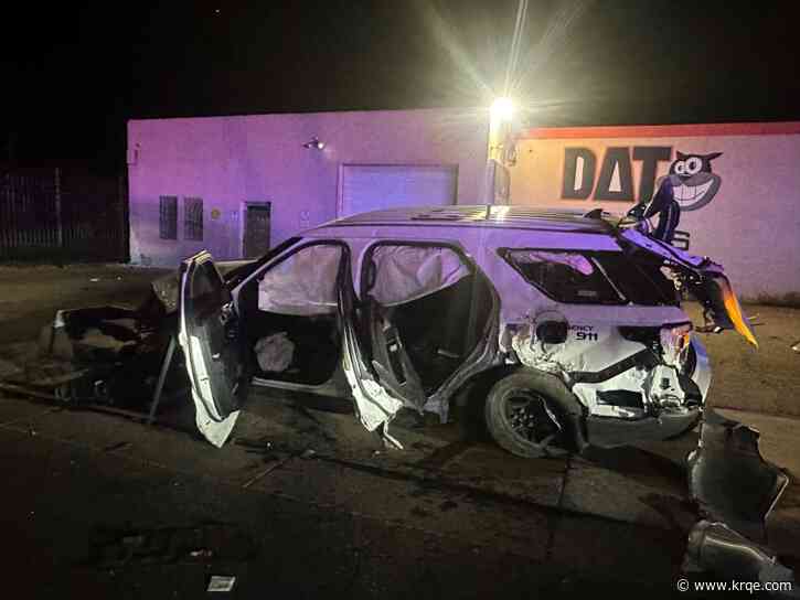 VIDEO: Stolen vehicle driver totals APD vehicle in crash with officer