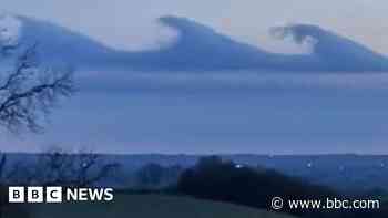 Seascape spotted in sky with rare wave clouds