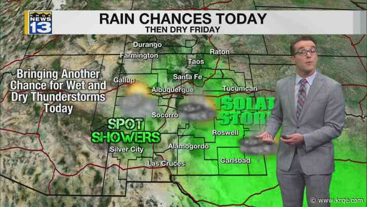 Few Thunderstorms but warm & mostly dry