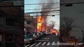 FDNY firefighters injured in 2-alarm fire and apparatus crash