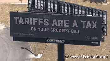 Canada-backed billboard on I-75 in Miramar protests U.S. tariffs