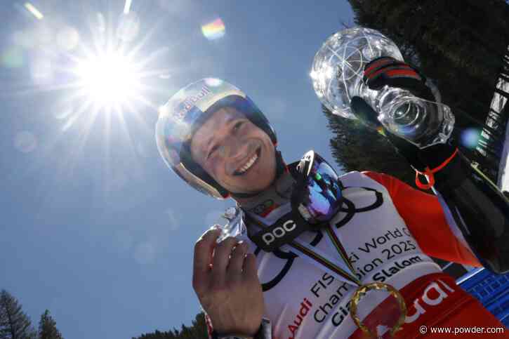 Marco Odermatt Shatters Trophy During Celebration