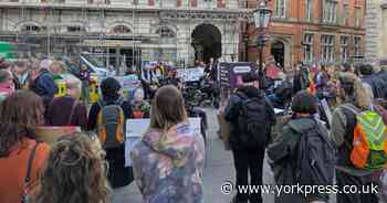 Protests in York against Government welfare cuts