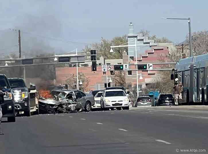 Central Avenue at Tingley in Albuquerque blocked for crash