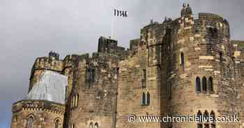 Newcastle United flag flying over Alnwick Castle ahead of historic Carabao Cup parade
