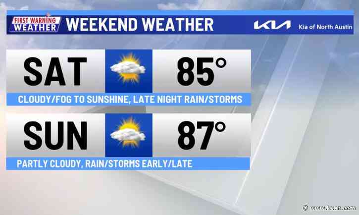 Storms are possible late tonight through Sunday morning