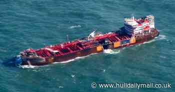 Oil tanker hit in North Sea collision to be towed away after removal of jet fuel