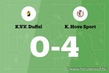 Hove verslaat VV Duffel met 0-4 en eindigt reeks zonder overwinning