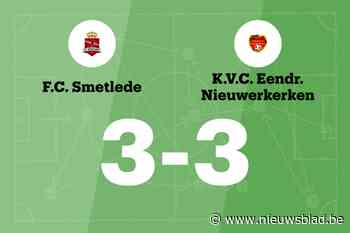 Eendracht Nieuwerkerken speelt gelijk in uitwedstrijd tegen FC Smetlede B