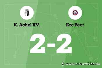 RC Peer B speelt gelijk in uitwedstrijd tegen Achel VV B