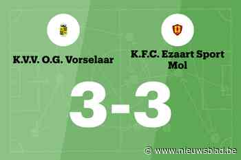 Vorselaar en Ezaart eindigt op 3-3