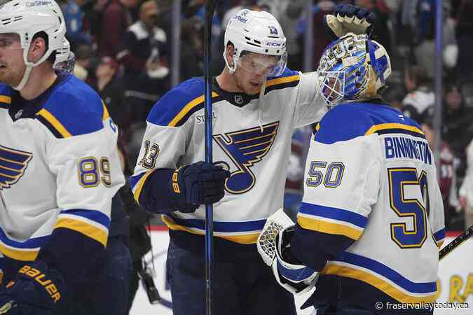 NHL roundup: Blues beat Avalanche 2-1, extend win streak to nine games