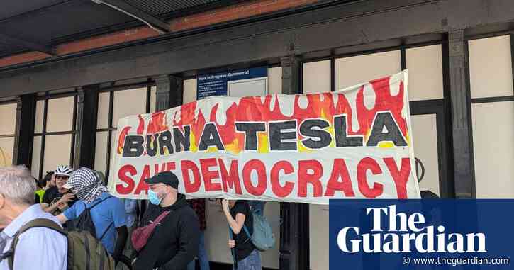 Protests hit Tesla dealerships across the world in challenge to Elon Musk