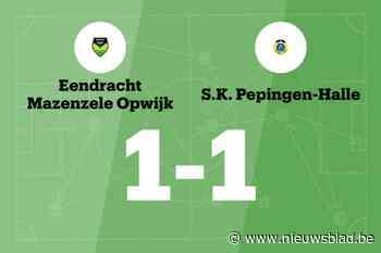 Pepingen-Halle speelt gelijk tegen Mazenzele Opwijk