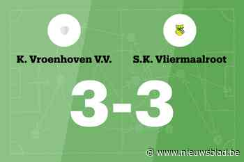 Vroenhoven dieper in de problemen na gelijkspel tegen Vliermaalroot
