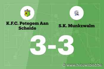 KFC Petegem Aan Schelde speelt gelijk in thuiswedstrijd tegen SK Munkzwalm B