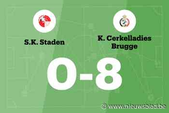 Cerkelladies Brugge B maakt veel doelpunten uit tegen SK Staden B