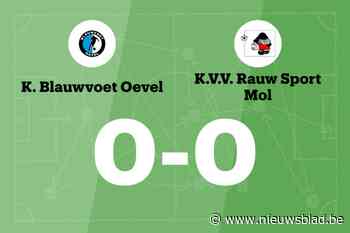 Duel tussen Blauwvoet Oevel en Rauw blijft doelpuntloos