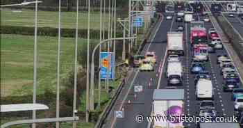 M5 lane was closed with traffic queuing after crash near Cribbs Causeway